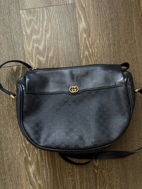 VTG Gucci Black GG Logo Shoulder Bag